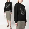 Women Sweatshirt Shield Angel Wings Letter Frosted Print ANINES Crew Neck Sweater Fashion Pullover Hoodie219Q