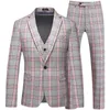 Męskie garnitury Blazers 2023 Moda Butique Butique Business Business Bankiet Ubranie płaszczowe Pole Kamizelki 3 szt. Suit zestawu 230915