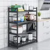 2-5 floors Kitchen shelving Floor-to-ceiling Multilayer fenced microwave oven storage rack Household pot and dish storage rack