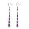 Boucles d'oreilles pendantes Chic batte de Baseball bleu opale de feu longue boucle d'oreille bijoux pour dame