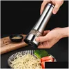 Herb Spice Tools Stainless Steel Pepper Grinder Mills Bottles With Adjustable Manual Glass Black Salt Coffee Bottle Drop Delivery Home Dhypx