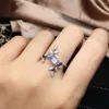 Cluster Rings MeiBaPJ Natural Moonstone Gemstone Trendy Olive Branch Ring For Women Real 925 Sterling Silver Charm Fine Jewelry 2 Colors
