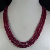 Collier de perles à facettes en rubis naturel, 2x4mm, 3 brins, à la mode, 2666