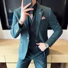 Men's Suits Blazers One Button Wedding Leisure Suit M5XL suit Vest Trousers Highquality Slim Solid Color Threepiece Set 230915