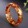 Bangle Natural Flower Bursztyn Banles Kobiety mężczyźni oryginalny certyfikowany bursztynowy bursztyn grzywny Prezent Boletka dla kobiet prawdziwy kamień szlachetny Bra257m