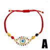 Charme Pulseiras Flola CZ Strass Olho Turco para Mulheres Tecido Red Thread Corda Cadeia Ajustável Lucky Jóias Presentes Brtk22