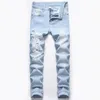 Jeans masculinos sweatpants sexy buraco calças casuais masculino rasgado calças magras magro motociclista outwears2752