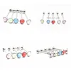 Tungringar 50st kroppsmycken piercing opal ädelstenar gnistrande ringklockor bröstvårta 14g1.6mmx16mm bar mix fina färger droppleverans dhgarden dh92m