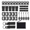 Hooks Rails 35st Molle Attachments Bag Clip Strap Set Ryggsäck Webbing för Vest Belt med dragkedja Pouch3471