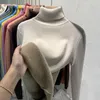 Suéteres para Mujer Suéter De Lana con Cuello De Tortuga para Mujer Invierno Cálido Elegante Espesar Terciopelo Forrado Jersey De Punto Suelto Prendas De Punto Básicas Jersey