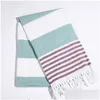 Towel Turkish Beach Sports Sauna Tassel Shawls For Women Outdoor Sunsn Pahom Manta Female Drop Delivery Home Garden Textiles Dhjqt