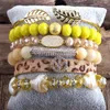 RH Fashion Boho Jewelry Accessory Stone Beaded Bracelet 5pc Stack Bracelet Bangle Set For Peace Bohemian Jewelryes Gift246P