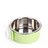 Dog Bowls matare rostfritt stål Pet Cat Lock On Cage Feed Drink Supplies Drop Ship Leverans Home Garden Dhnsx