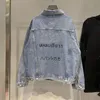 Designerjacke Luxusmarke Frühling Herbst Dünnmantel Sport Lange Denim Kleidungsstile Schwarz Weiß Buchstabe