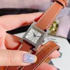 Montre à Quartz classique pour femmes, 26mm, deux couches, en cuir véritable, cadran numérique carré, montre-bracelet pour dames, Zircon saphir, horloge 259T