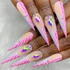 False Nails Wearable Manicure Almond Fake Detachable Length Full Cover Press On Pointed Tip Nail Tips Girl