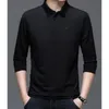 Polo da uomo Tendenza alla moda da uomo Tinta unita Camicia con collo a polo Business Casual Semplicità Stampata T-shirt a maniche lunghe Autunno Abbigliamento maschile 230915