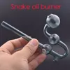 Wholesale water oil Burner Pipe Colorful Snake Shape Mini Handcraft glass smoking pipes for water bong with double balance Dots Stand