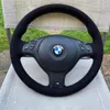 Housse de volant en daim noir, fil rouge, cousu à la main, pour BMW E46 E39 330i 540i 525i 530i 330Ci M3 2001 – 03273Q, bricolage