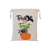 Juldekorationer Halloween presentpåsar 34CMX42CM Holloween Canvas Trick or Treat Pumpkin Spider DString Stocking Drop Delivery Home DHXZL