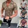 Sommer Männer Hemd Mode Shirts Casual Gedruckt Kurzarm Männlich Tops Blusen2854