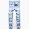 Jeans masculinos sweatpants sexy buraco calças casuais masculino rasgado calças magras magro motociclista outwears2752