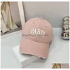 Ball Caps Designer Letter Bb Luxury Washed Frayed Cotton Cap Spring And Summer Adt Casual Sun Hat Women Fashion Hiphop Oldschool Dr Dh7Kp