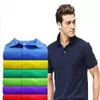 Luksusowa koszulka T-shirt Mały koń haftowe haftowe Mężczyzn Men Fabric Letter Polo T-Shirt Obroź