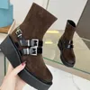 5A merk designer schoenen laarzen luxe leren laarzen Chelsea korte laarzen met dikke zolen dames modieuze snowboots Martin laarzen Regenlaarzen maat 35-41