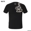 Erkek Tişörtler PP Moda Erkek Tasarımcı İnce Fit Sıradan Rhinestone Kısa Kol Yuvarlak Boyun Gömlek Tee Skls Baskı Üst Sokak Giyim Coll DHB5W