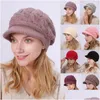 Cappelli da esterno Donna Ragazza Berretto lavorato a maglia Inverno Caldo Beanie largo Cappello da cloghet Slouch Sci Brim Slouchy Berretto con visiera Khaki Rosso Nero Beige Drop Dhujx