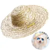 Cão vestuário 1 pcs na moda chapéu de estimação gato legal palha chapéus de sol filhote de cachorro suprimentos havaí estilo acessórios cães gatos bonés country243b