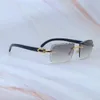 Elmas kesilmiş güneş gözlüğü gerçek siyah manda boynuz güneş gözlükleri carter tasarımcı rimless trend olan trend olan ürünü yeni desginer sürüş gölgeleri gözlük altın çerçeve