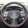 Black Leather Suede Car Steering Wheel Cover for Mitsubishi Lancer Outlander ASX288S