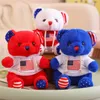 Bonito estilo britânico colar teddy bear boneca brinquedo de pelúcia trompete abraço urso boneca de pelúcia aniversário das crianças presente de natal atacado