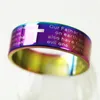 Whole Jewelry Lots 50pcs English Lord's Prayer Bible Cross Stainless Steel Rings Men's Fashion Jesus Wedding Rings R317N