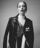 Tasarımcı Courreges Moda Klasik Modaya Modaya Gizli Kadınlar İşlemeli Logo Stand Yakası PU Kısa Hip Hop Ceket Etek Yüksek Bel Pu Deri Courreges Etekler A-line