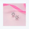 Studörhängen Korea Style 925 Sterling Silver Simple Fashion Chic Hexagram Diamond Earring smycken för kvinnor