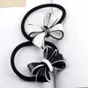 3 5X4 5CM black and white acrylic bow rubber bands hair ring head rope hairpin for ladies favorite headdress Jewelry Accessories v341q