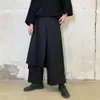 Pantalons pour hommes Hommes Taille élastique Splice Lâche Casual Large Jambe Jupe Mâle Japon Kimono Streetwear Hip Hop Punk Gothique Harem Trous260z