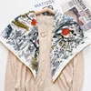 Ручной скрученный шелковый шарф из твила для женщин, квадратные шарфы в форме сердца в форме леса, платки, женская бандана, хиджаб 90 см, 90 см293J