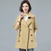 Trenchs de femmes 2023 manteau coupe-vent printemps automne coréen court dames solides femmes double boutonnage vêtements d'extérieur X103