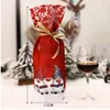 메리 크리스마스 장식품 만화 인쇄 샴페인 와인 병 커버 병 가방 홈 페스티브 파티 장식