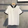 Polo da uomo Polo bianca da uomo estiva T-shirt patchwork a righe a maniche corte T-shirt sportiva da golf casual da uomo 230915