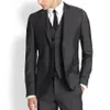 Haute qualité deux boutons gris anthracite smokings marié cran revers hommes costumes 3 pièces mariage bal dîner blazer veste pantalon gilet 222y