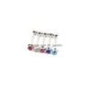 Anneaux de langue Lo50Pcs Gemmes en acier chirurgical Bague Bar Mamelon Barbells Piercing 14G1.6Mm Bijoux de corps Arrivé Drop Livraison Dhgarden Dhnlz