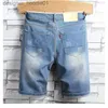 Jeans para hombres Tamaño 28-38 Hombres Pantalones cortos de mezclilla Moda casual Agujero desgastado Rasgado Estiramiento Elástico Pantalones cortos Jean Blue Jean L230916