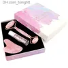 Beauty Equipment 3pcs/set Beauty devices Natural Crystal Jade Roller Double Head Massage Roller Real Stone Facial Massager Guasha Set With Box Q230916