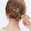 Pinces à cheveux Version coréenne de Merlin violet cristal paon printemps épingle à cheveux vintage strass Clip horizontal élégant maman mode