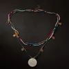 Multi lager enkla fröpärlor Strand Necklace Women String pärlor runt mynt korta choker smycken gåva chokers2633